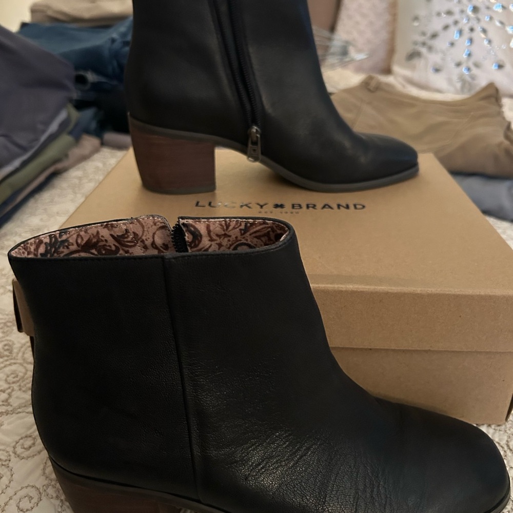 Lucky Brand Black Ankle Booties